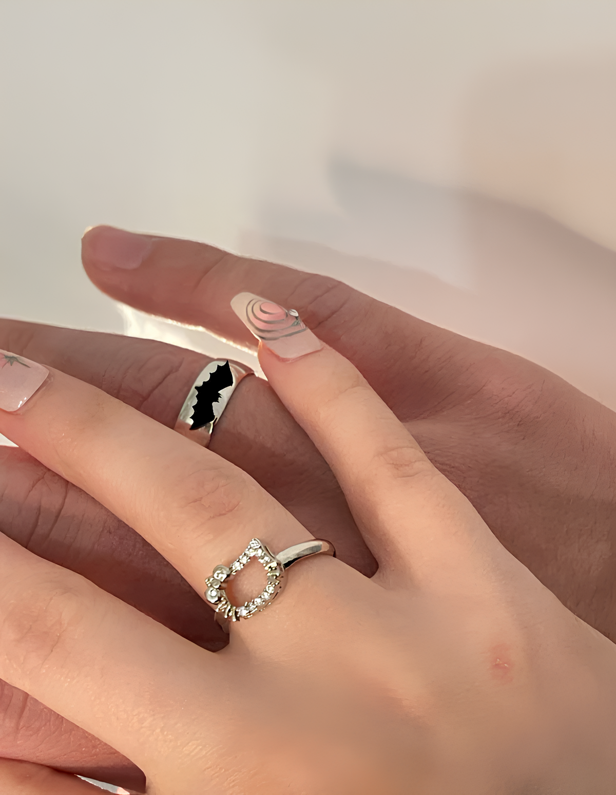 Batman and Hello Kitty Couple Rings