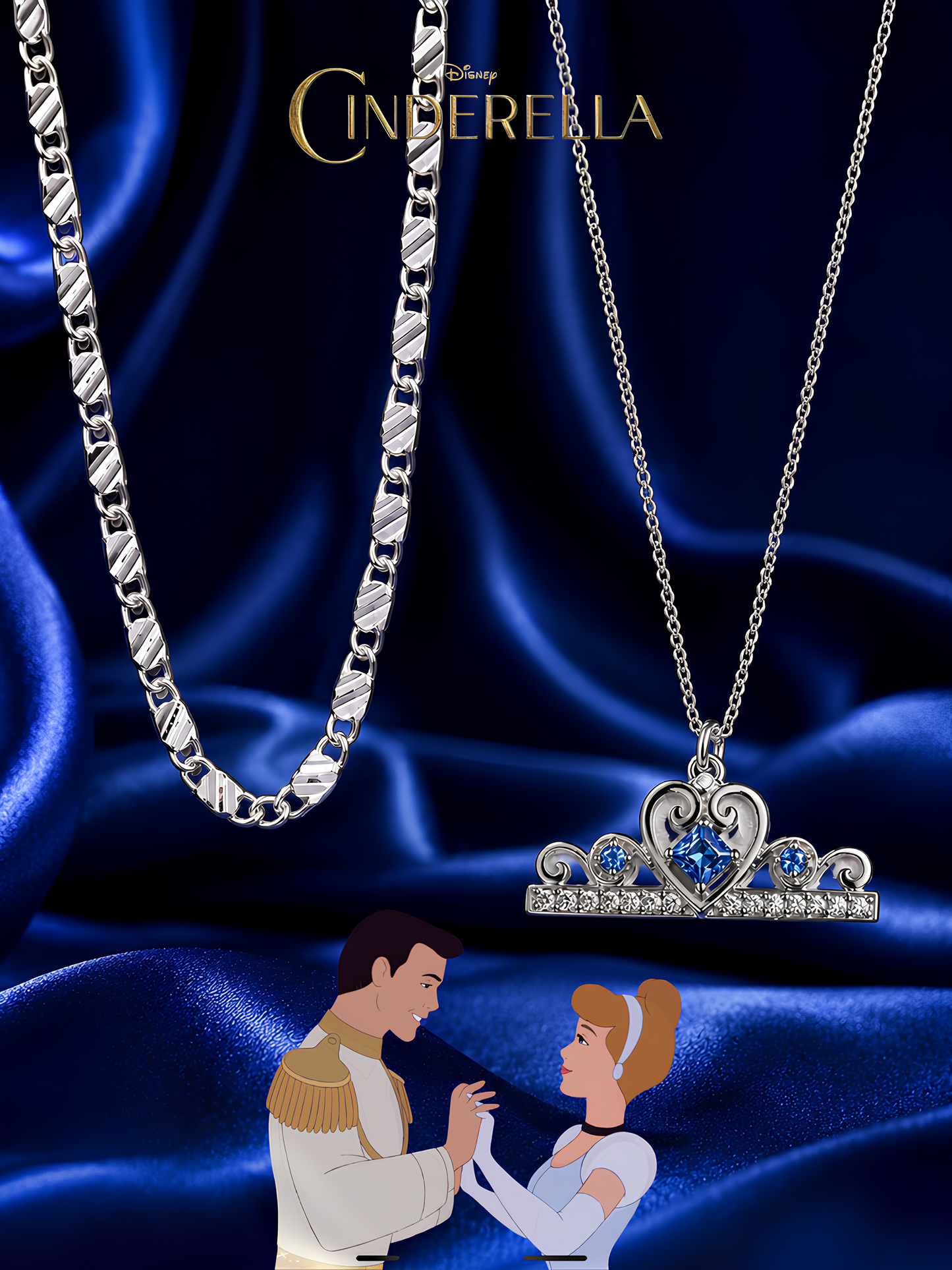 Cinderella and Prince Charming Couple Necklaces