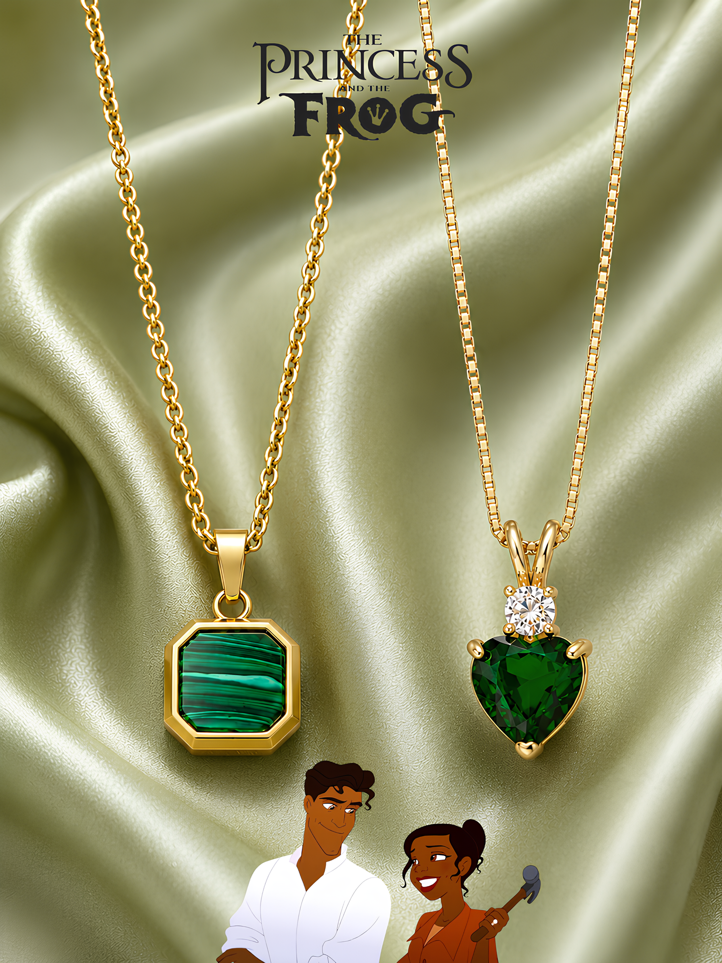 Tiana and Naveen Couple Necklaces