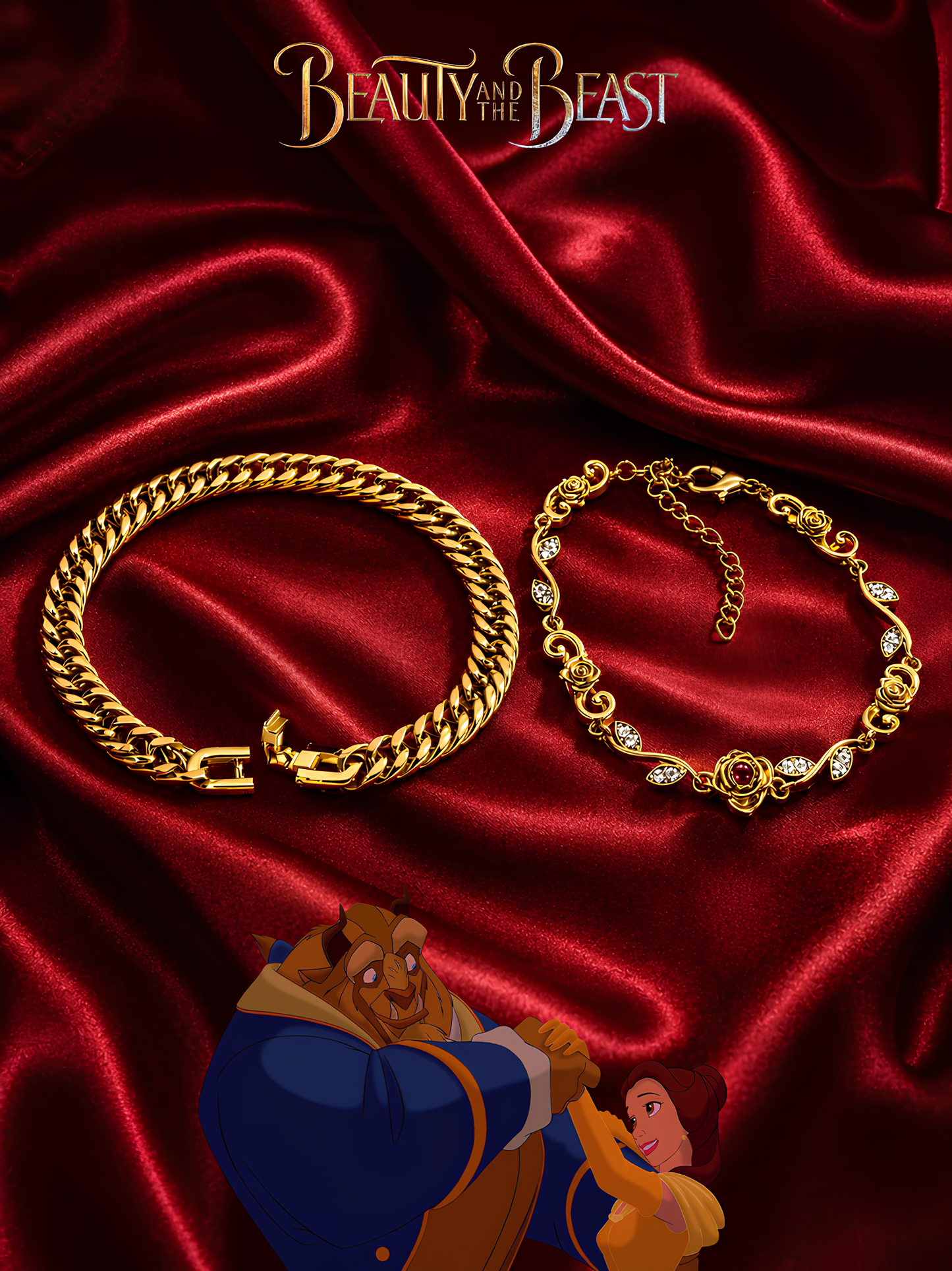 Belle and The Beast Couple Bracelets