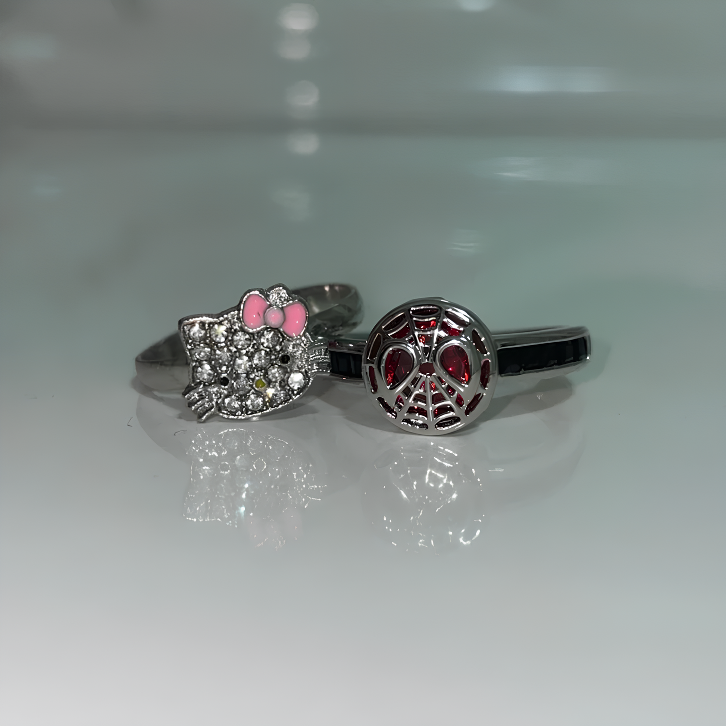 Hello Kitty & Spiderman Rings