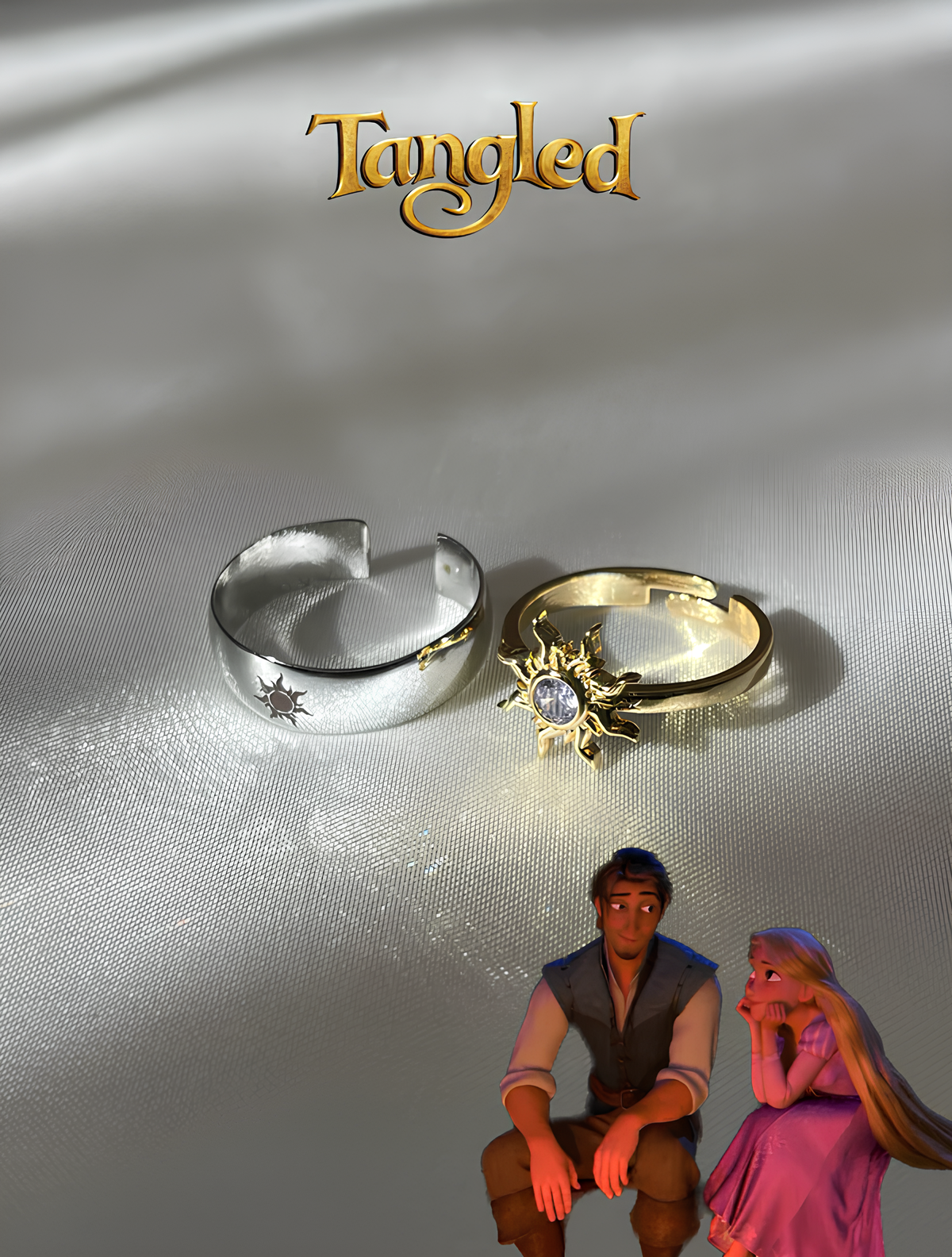 Rapunzel & Flynn Sun Couple Rings