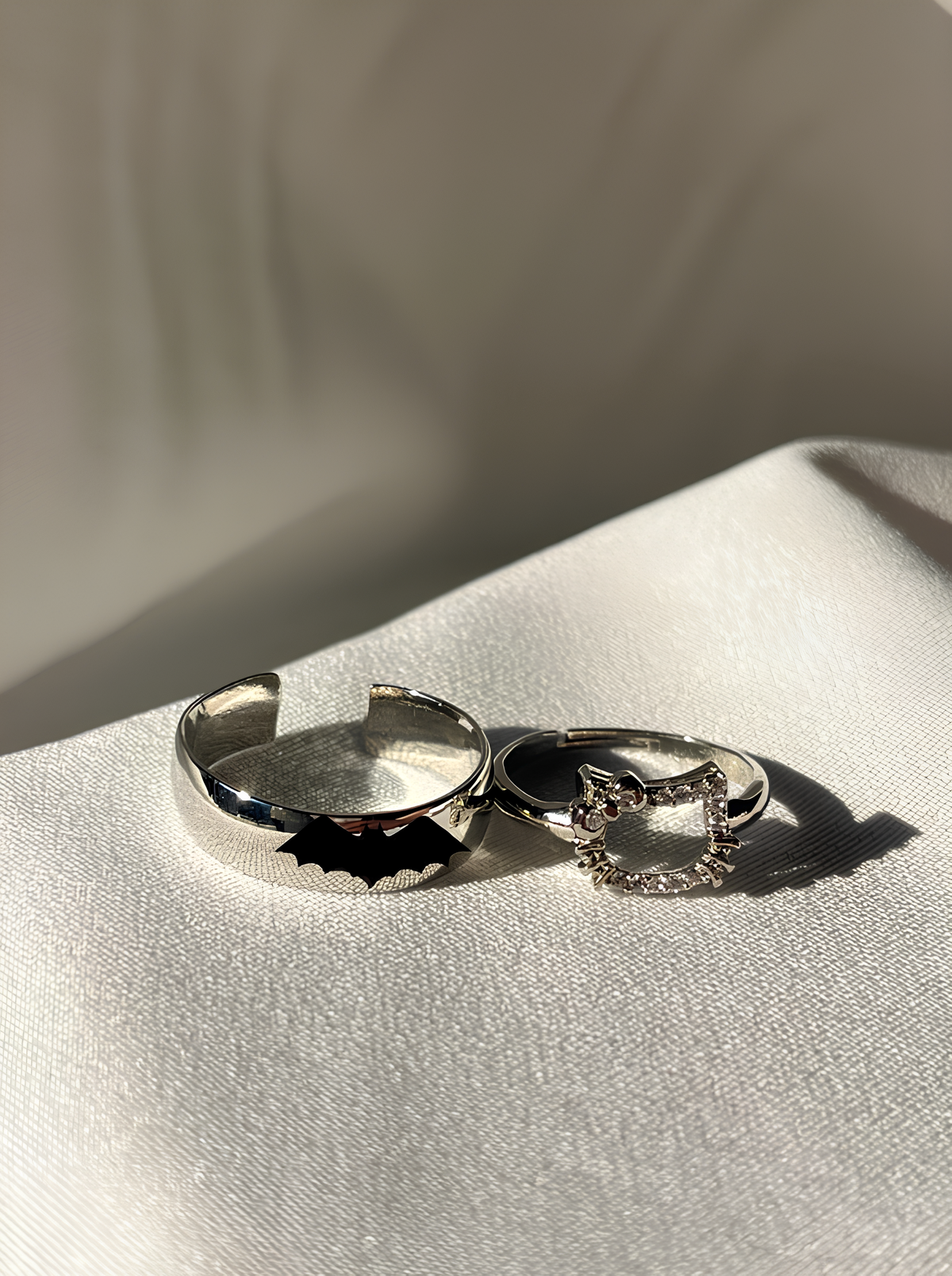 Batman and Hello Kitty Couple Rings