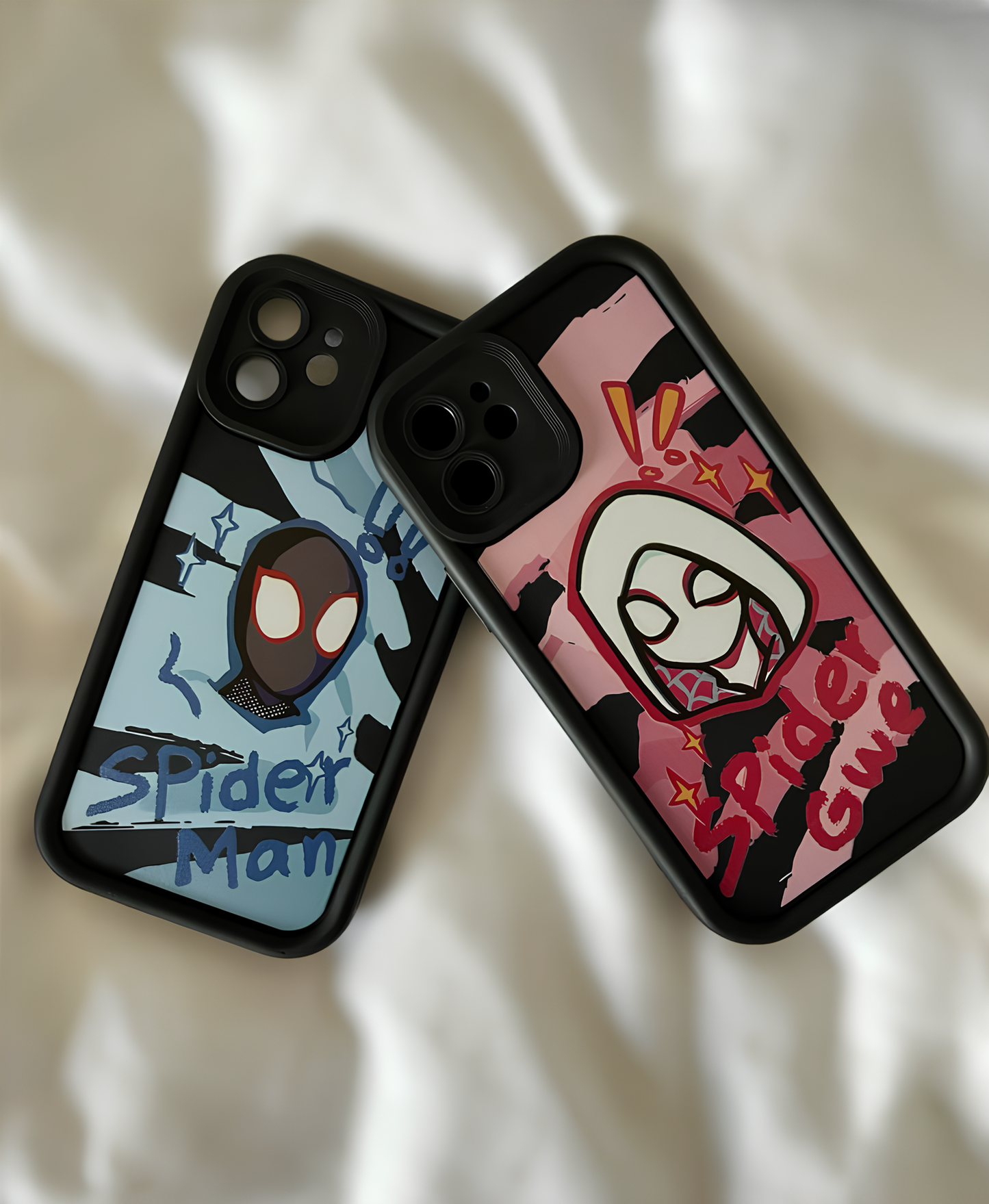 Spiderman Gwen and Miles Couple Phone Case