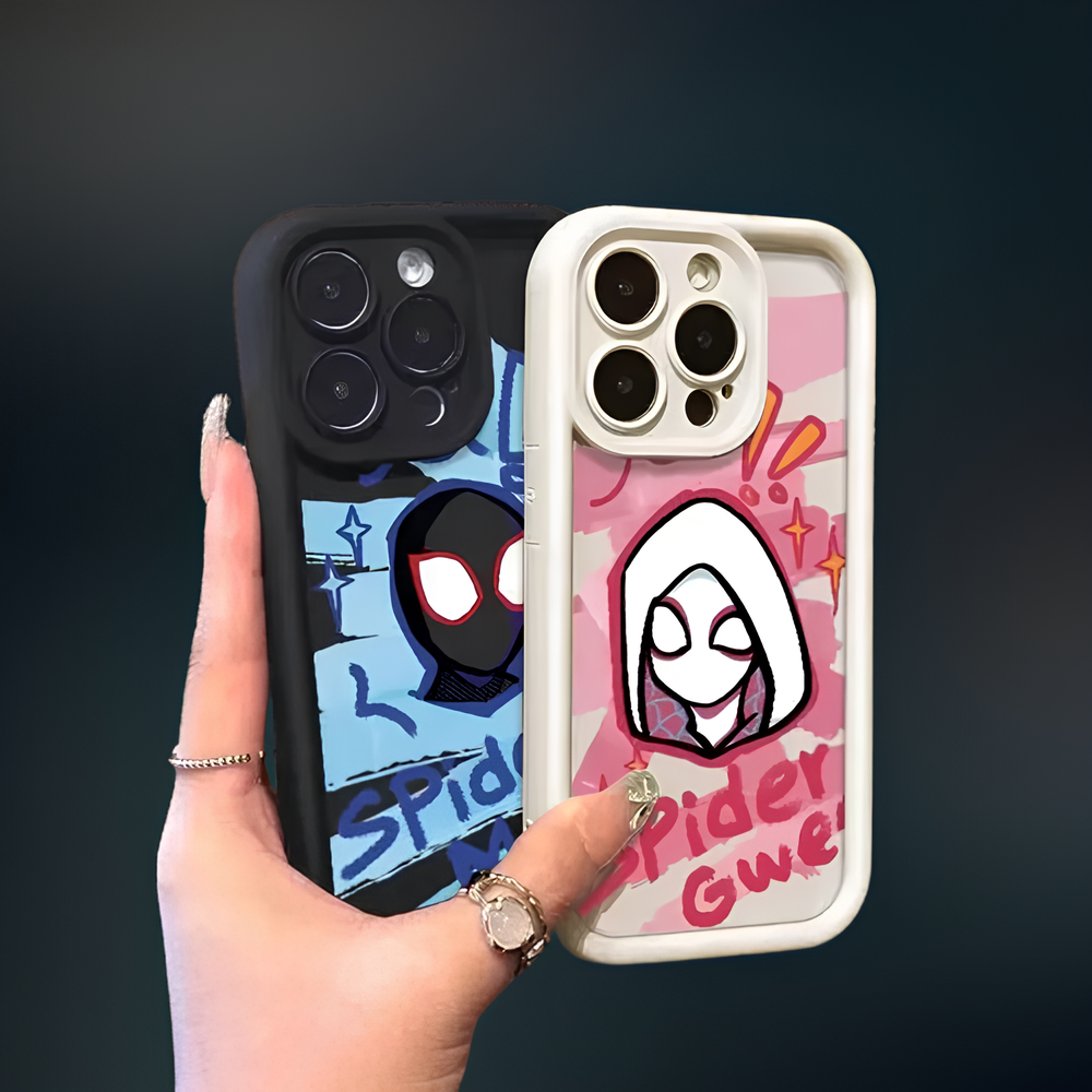 Spiderman Gwen and Miles Couple Phone Case