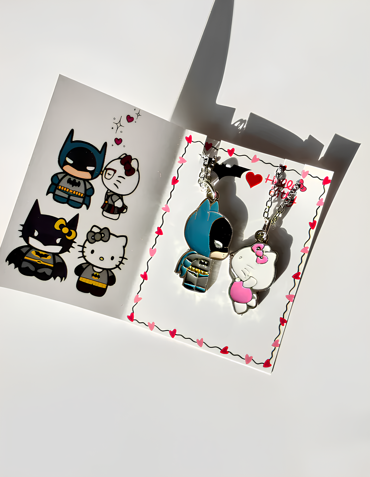 Batman & Hello Kitty Couple Necklaces