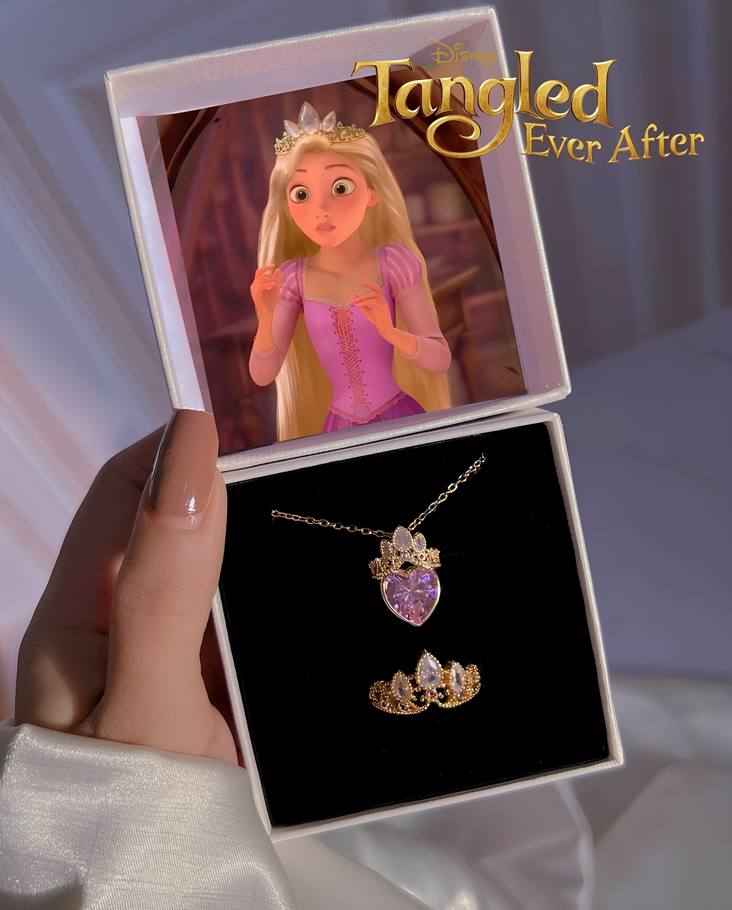 Rapunzel Crown Necklace and Ring Combo Set