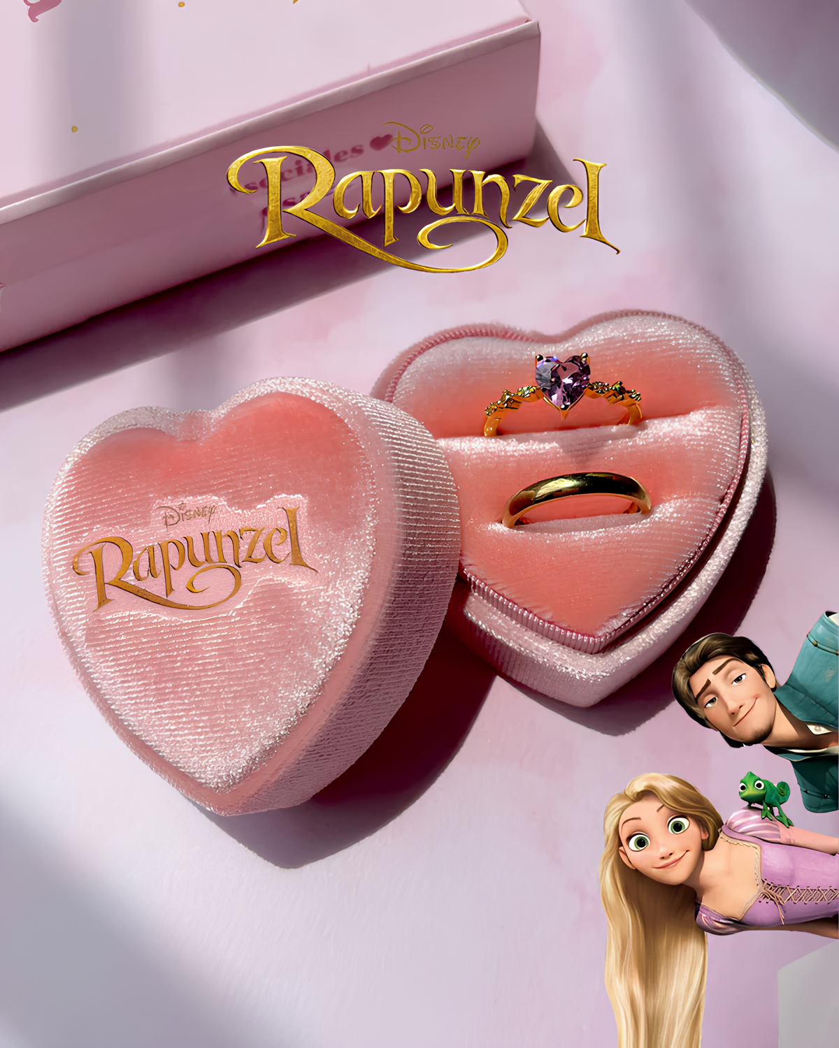 Rapunzel & Flynn Heart Couple Rings