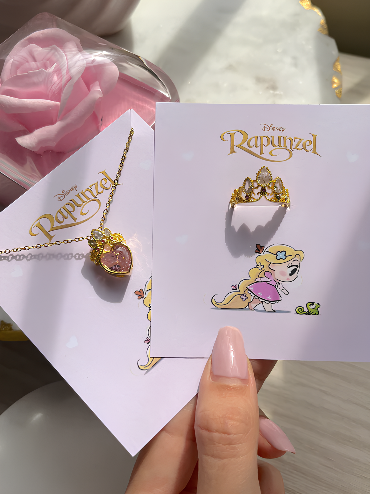 Rapunzel Crown Necklace and Ring Combo Set