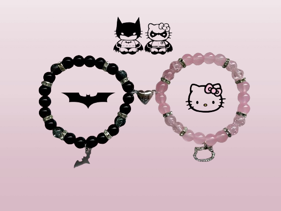 Batman X Hello Kitty Matching Bracelet