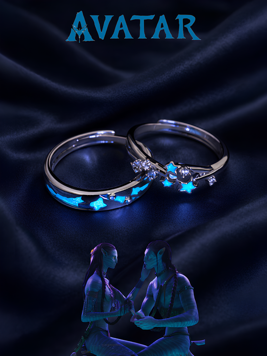 Jake and Neytiri "Glowing Love" Couple Rings