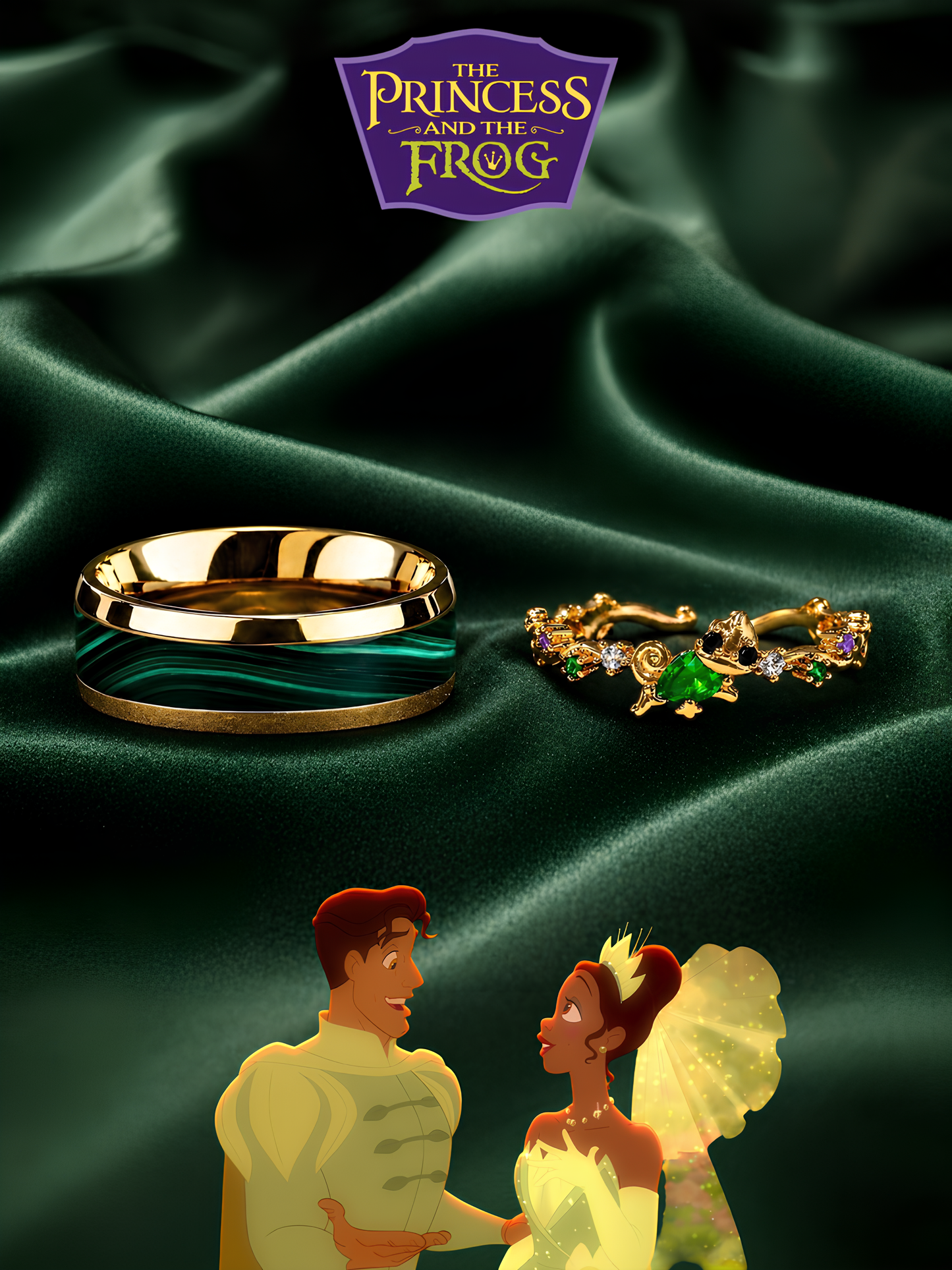 Tiana and Naveen Couple Rings