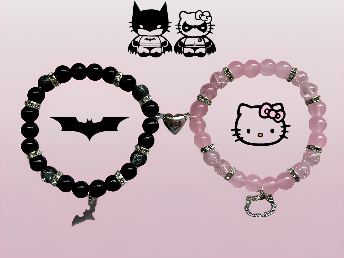Batman X Hello Kitty Matching Bracelet
