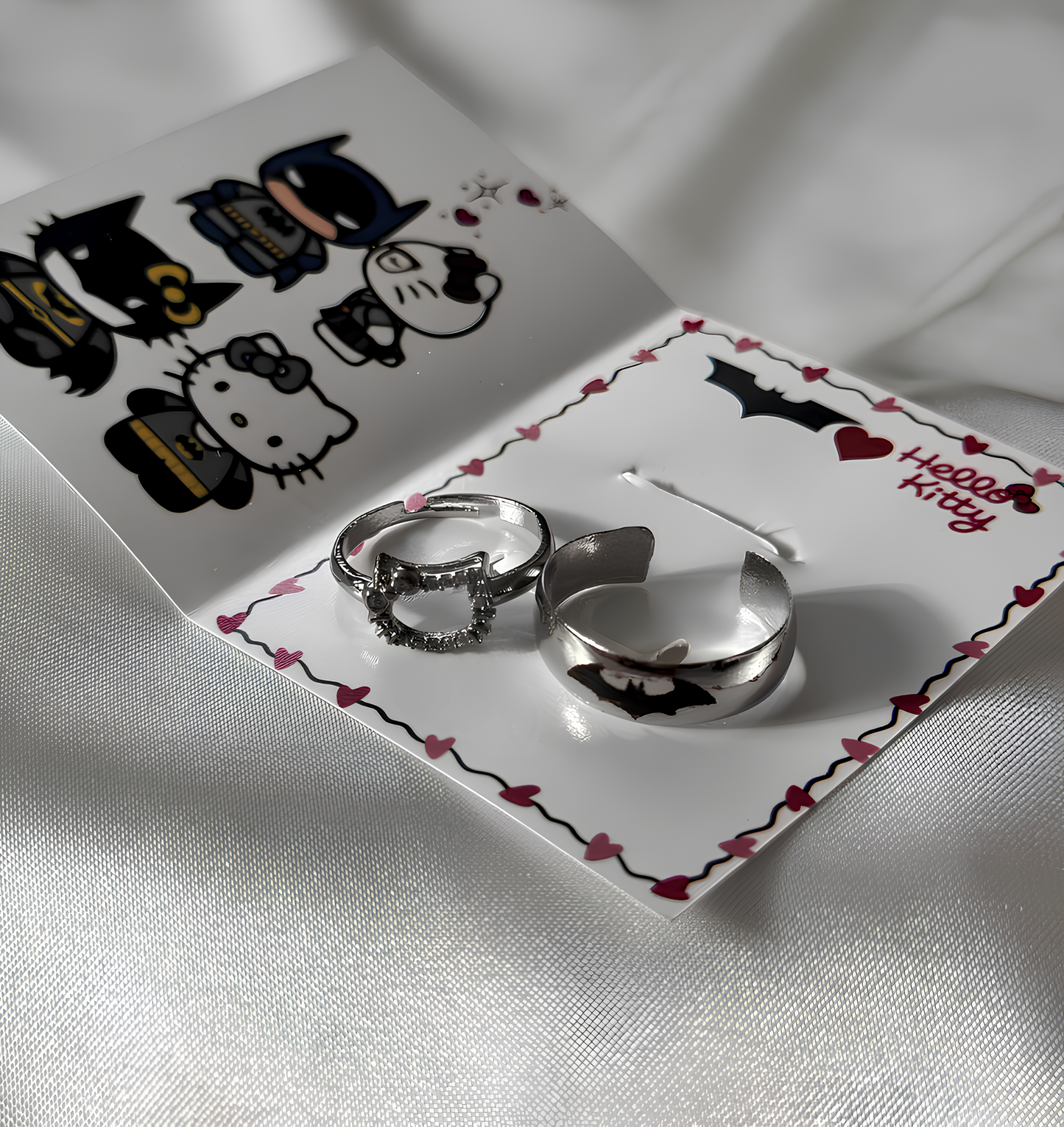 Batman and Hello Kitty Couple Rings