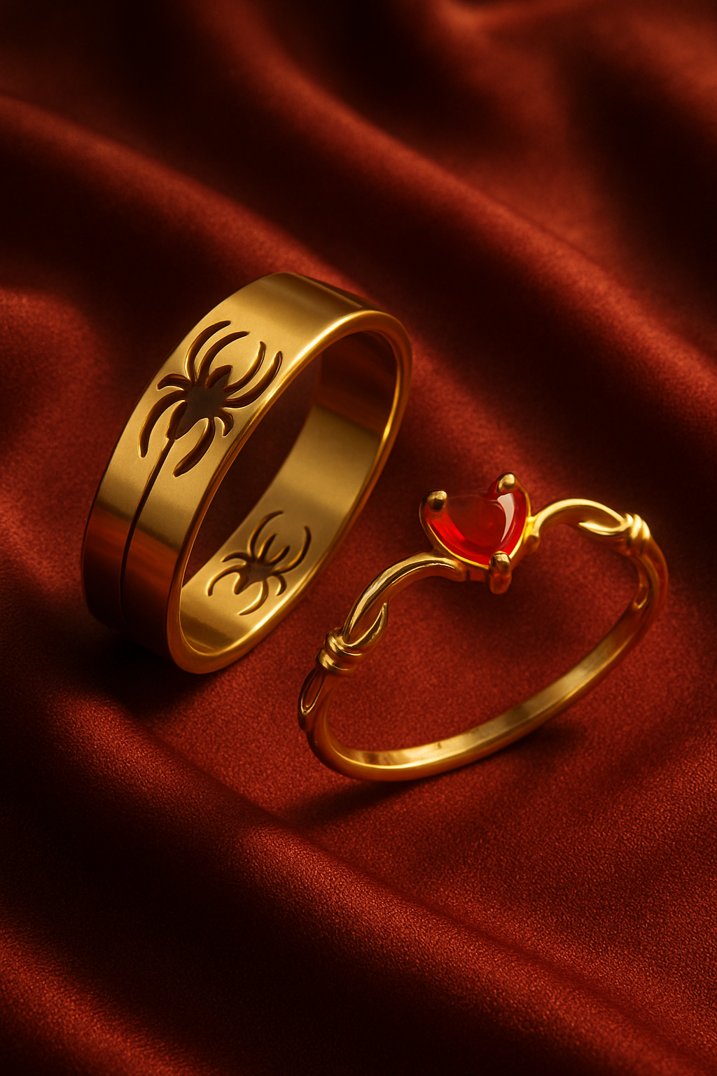 Spiderman & MJ Couple Rings